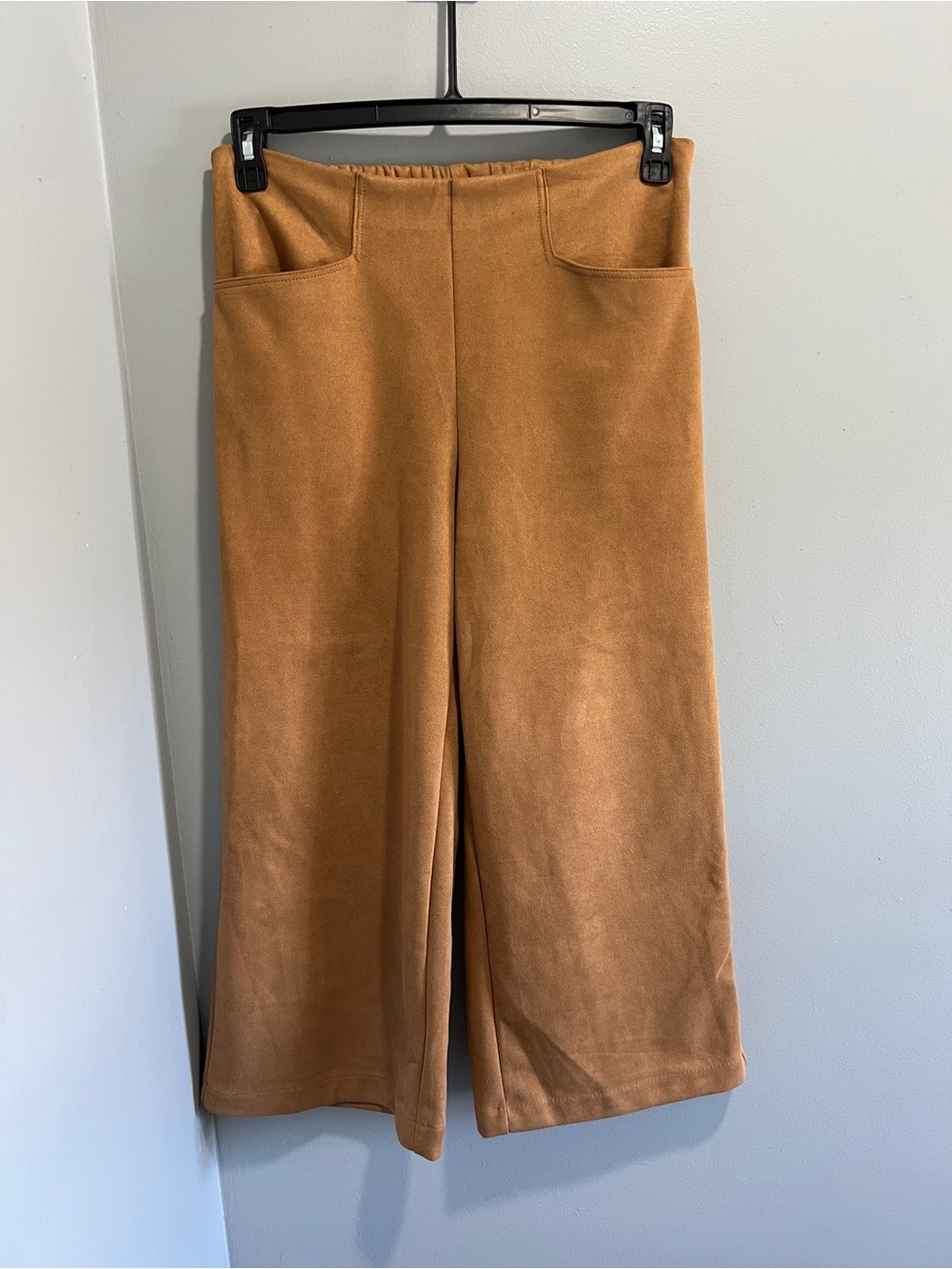 Tahari Rust Brown Faux Suede Wide Leg Pants
